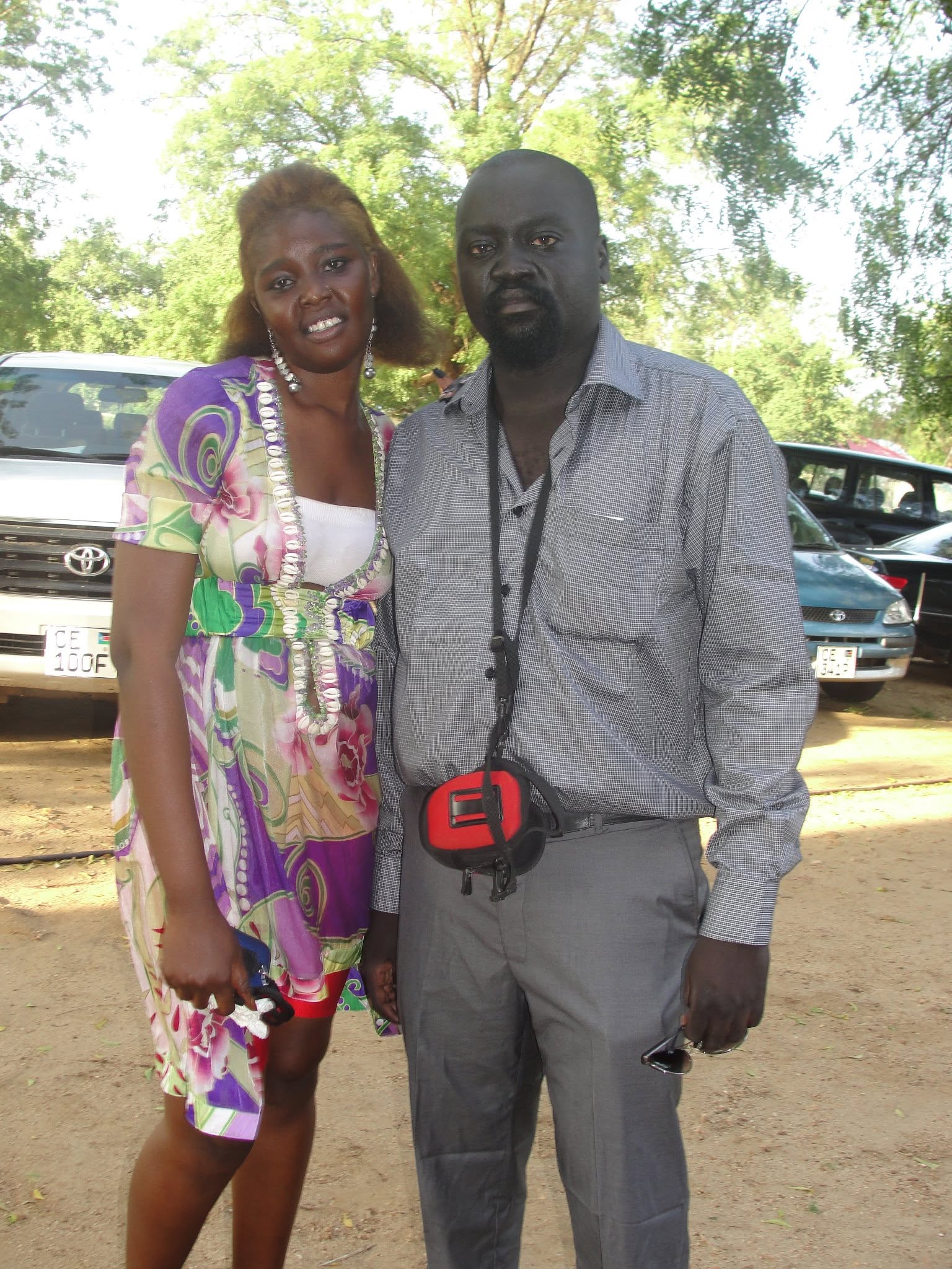 Manela and Labana standing together outside All Saints Cathedral